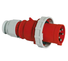 Wtyczka QUICK-CONNECT TE Plus z zintegrowanym zadławieniem MULTI-GRIP 63A 5p 400V 6h IP67 210766