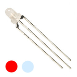 3mm RB Common Cathode LED - Matt - 10 pcs