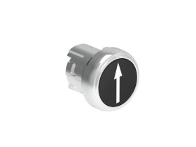 Metalowy przycisk fi22mm kryty samoczynny powrót z symbolem STRZAŁKA W GÓRĘ Czarny LPSB1152
