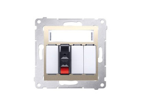 SIMON 54 Gniazdo głośnikowe pojedyncze złoty mat do podłączenia 1 kolumny głośnikowej DGL31.01/44 KONTAKT SIMON