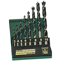 Br&#xFC;der Mannesmann M54308 Wood Twist Drill Bit Set 8-Piece Durable
