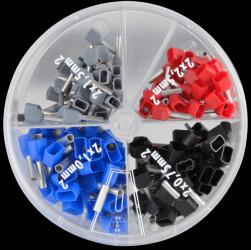 Assortment of 2x0.75 - 2.5mm² twin ferrules