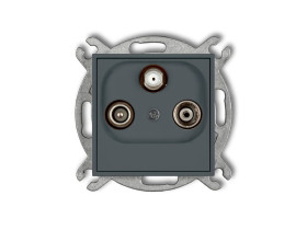 MINI Gniazdo antenowe RTV-SAT końcowe multimedialne (Internet) grafitowy mat 28MGM KARLIK