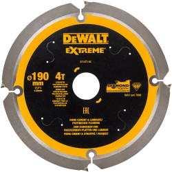DEWALT DT1472-QZ Extreme PCD Fibre Cement Saw Blade 190 x 30mm x 4T