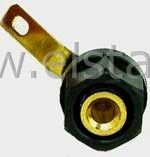 Gniazdo banan lab. czarne sześciokątne złote