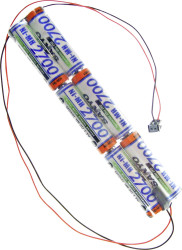 Pakiet akumulatorów AA, NiMH Panasonic Inline L2x3 MPX, Ilość ogniw: 6, 7.2 V, 2700 mAh, Przewód, wtyczka