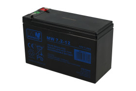 Akumulator; kwasowy bezobsługowy AGM; MW 7,2-12; 12V; 7,2Ah; 151x65x94(100)mm; konektor 4,8 mm; MW POWER; 2,45kg; 6÷9 lat