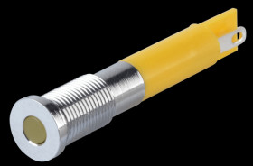 Q6F1CXXY12E Indicator LED, 12 V DC, 6 mm, FASTON, yellow/BrC