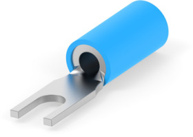 Insulated forked cable lug, 1.25-2.0 mm², AWG 16 to 14, M2.5, blue, 132528-1