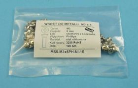 MS5 M3x05 PH-NI WKRĘT DO MET.STOŻK/SOCZ