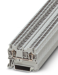 Through terminal block, spring balancer connection, 0.08-1.5 mm², 2 pole, 17.5 A, 6 kV, gray, 3031076