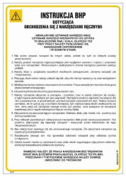 ZNAK - IAA12 Instrukcja BHP dotycząca obchodzenia się z narzędziami ręcznymi 24,5 x 35 cm HN - Płyta TD-flex 0,4mm