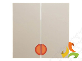 BERKER B.KWADRAT Klawisze do wyłącznika podwójne z czerwoną soczewką krem połysk 5316278992 HAGER