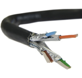 Kabel FTP kat.7 S/FTP 4x2x0,46 linka czarna LSOH Telegärtner /305m/
