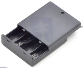 Pololu 4-AA Battery Holder, Enclosed with Switch