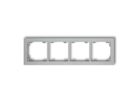 DECO Ramka 4 poczwórna uniwersalna z tworzywa srebrny metalik 7DR-4 KARLIK