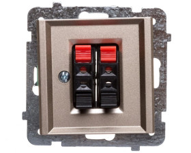 SONATA Gniazdo głośnikowe podwójne szampański złoty GG-2R/m/39