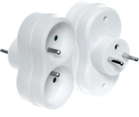 Rozgałeźnik wtyczkowy 2-gniazda z/u biały R-270P