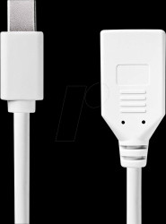 CCGB37450WT02 MiniDP 1.2 plug to DP socket, 1.0 m