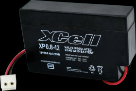 XP0.8/12 Rechargeable lead fleece battery, 12 V, 0.8 Ah, AMP plug