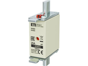 Wkładka topikowa przemysłowa zwłoczna KOMBI NH000 gG 25A/690V 004181307 ETI