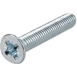 R-TECH 337078 Pozi Countersunk Machine Screws BZP M4 25mm - Pack Of 100