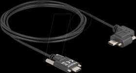 80957 USB 2.0 cable, C plug with screws, 90° left/right, 2 m