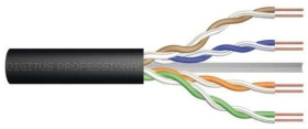 Kabel teleinformatyczny U/UTP kat.6 PE zewnętrzny suchy czarny Fca DK-1611-V-05-OD /50m/