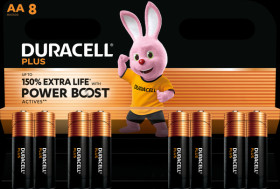 176140 Duracell Plus, alkaline battery, AA (Mignon), pack of 8