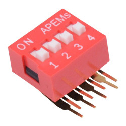 DA04TV 4-Way Right Angle DIP Switch SPST APEM