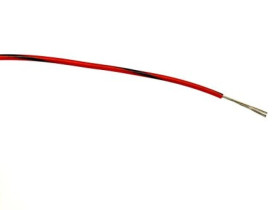Przewód jednożyłowy linkowy, 0,2 mm², 7/0,2 mm, 24 AWG, PVC, 1 kV AC, Czarny/Czerwony, dł. 100m, RS PRO