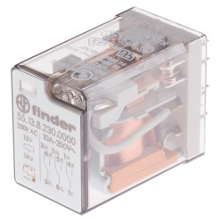 Przekaźnik mocy 230V ac 3PDT Finder 1.5W, montaż PCB 17000Ω Otwór przezierny