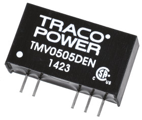 Przetwornica DC-DC, 1W, Uwe 4,5 → 5,5 V DC, Uwy 5V dc, Iwy 200mA, TRACOPOWER