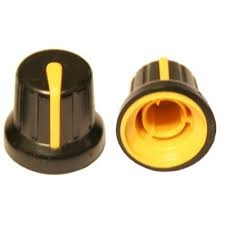 Gałka z wskaźnikiem do potencjometru żółta