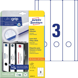 Avery-Zweckform L4759-10 Lever arch file labels White Paper 61x297mm Permanent