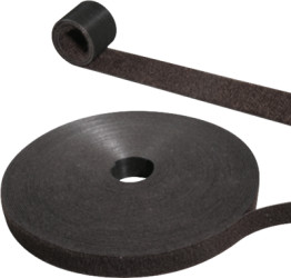 Velcro tape, PA/PP, (W) 10 mm, black, -20 to 105 °C, 08211010010