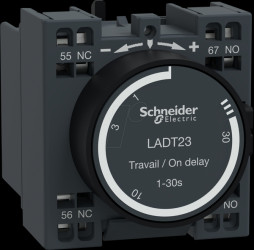 LADT23 Time block, TeSys D, 1 NC, 1 NO, spring-loaded connection