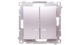 Simon 54 Łącznik Świecznikowy Z Podświetleniem Srebrny Mat Dw5abl.01/43