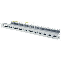 Teleg&#xE4;rtner 100021492 Network patch panel 24 ports 19&quot; CAT 6A grey-white