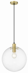 Elegancka lampa PUERTO złota z szklanym transparentnym kloszem na E27 LP-004/1P L GD Light Prestige