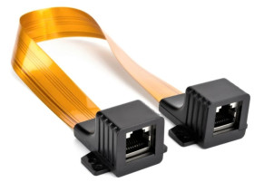 Przepust okienny teleinformatyczny płaski RJ45 - RJ45 kat.5e 0,23m LANBERG