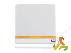 BERKER Q.1/Q.3/Q.7 Klawisz pojedynczy "dzwonek" z podświetleniem 2 soczewkami i polem opis. biały aksamit 16286079 HAGER