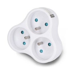 Rozgałęźnik elektryczny - 3 gniazda z uziemieniem - biały - DPM P903W