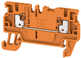 Through terminal block, push-in connection, 0.5-1.5 mm², 2 pole, 17.5 A, 6 kV, orange, 1552830000