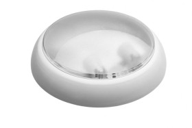 Oprawa KAJKO XL, 2xE27 z czujnikiem PIR, 2x40W, biała-polipropylen, klosz przeźroczysty-poliwęglan, IP44, IK10 A2900x2-P-PIR