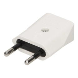 Wtyczka płaska bez uziemnia, 10A, 250V, biała OR-AE-1374
