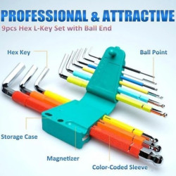 Zestaw 9 kluczy imbusowych / ampułowych z magnetyzerem HW-230BL