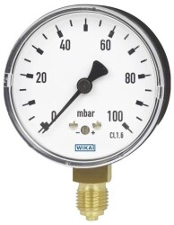 WIKA 9071393 Kapsuła sprężynowa mano Cu-Leg Standard Cl 1.6 611.10.063 0 mbar...40 mbar G1/4B poniżej Przyłącze G 1/4 B