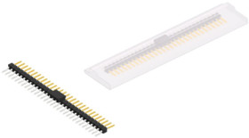 Pin header, 30 pole, pitch 2.54 mm, straight, black, SL12SMD05830SBSM