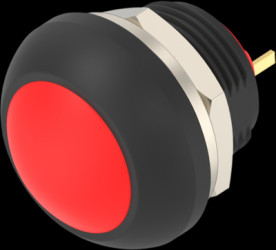 Pushbutton, 1 pole, red, unlit , 0.12 A/125 VAC, 0.2 A/50 VDC, 13.6 mm, IP68, 1-2329360-7